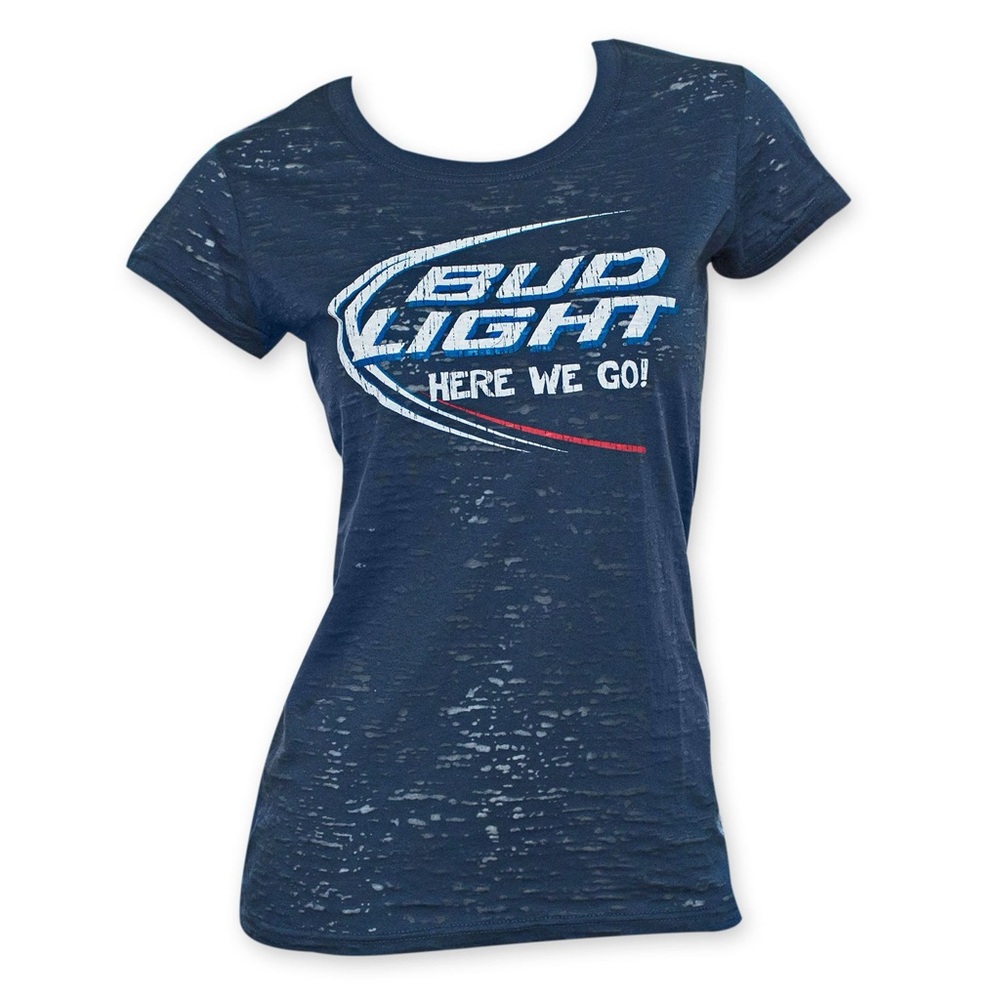 Official Product Bud Light Here We Go Blue T-Shirt